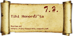 Tihi Honoráta névjegykártya